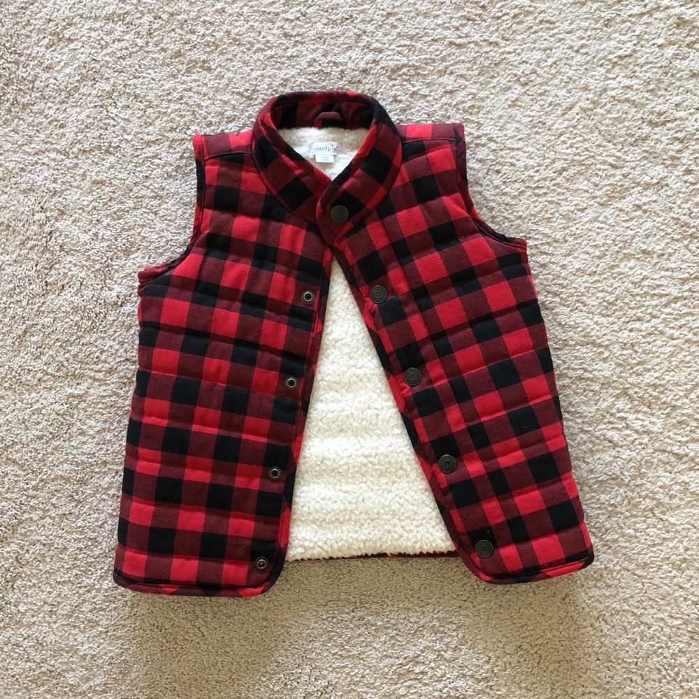 Mud Pie Boy Check Quilted Vest